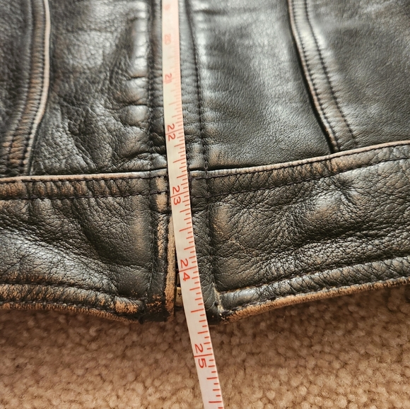 The Territory Ahead Vintage Men's Heavy Black Leather Bomber Jacket - Size XXL - Picture 14 of 14